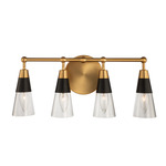 Ponti Bathroom Vanity Light - New Brass / Clear