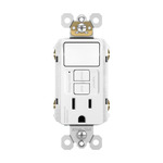 Single-Pole 15A Switch with Tamper-Resistant GFCI Outlet - White