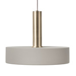 Record Pendant - Brass Socket / Light Grey Shade