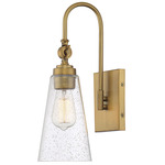 York Wall Sconce - Warm Brass / Clear Seeded