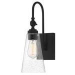 York Wall Sconce - Matte Black / Clear Seeded