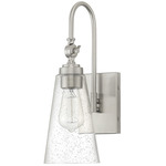 York Wall Sconce - Satin Nickel / Clear Seeded