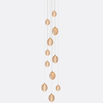 Cocoon Round Multi-Light Chandelier - Matte Silver / Amber