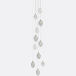 Cocoon Round Multi-Light Chandelier - Matte Silver / Clear