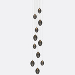 Cocoon Round Multi-Light Chandelier - Matte Silver / Grey