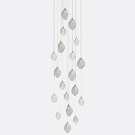 Cocoon Round Multi-Light Chandelier - Matte Silver / Clear