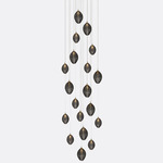 Cocoon Round Multi-Light Chandelier - Matte Silver / Grey