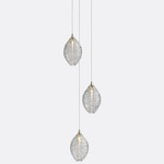 Cocoon Round Multi-Light Chandelier - Matte Silver / Clear