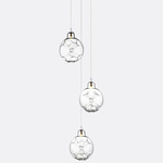 Cloud Round Multi-Light Chandelier - Matte Silver / Clear