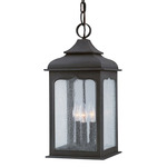 Henry Street Outdoor Pendant - Colonial Iron / Clear Seeded