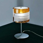 Radius Table Lamp - Polished Chrome / Satin Crystal / Amber