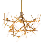 Linea Chandelier - Brass Burnished