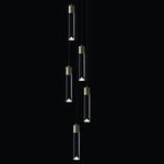 LED Round Multi-Light Pendant - Anodized Champagne / Clear