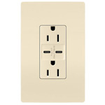 15 Amp Outlet / Ultra Fast Type C/C USB Port - Light Almond