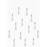 Raindrop Rectangular Chandelier - Matte Silver / Clear