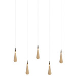 Raindrop Linear Chandelier - Matte Silver / Amber