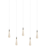 Raindrop Linear Chandelier - Matte Silver / Clear