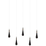 Raindrop Linear Chandelier - Matte Silver / Grey