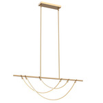 Aryas Linear Pendant - Vintage Brass / Frosted