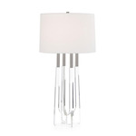 Acrylic Vertical Table Lamp - Polished Nickel / White