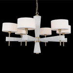 Alabaster Chandelier - Coffee Bronze / White