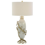 Entwined Table Lamp - Polished Brass / Off White