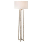 Nickel Plated Floor Lamp - Nickel Plated / White