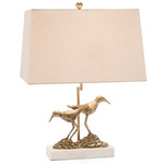 Sandpiper Table Lamp - Antique Brass / Oat