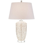 Silver Vines Table Lamp - Nickel Plated / White