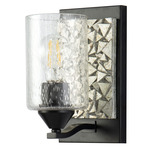 Bocage Wall Sconce - Matte Black / Silver Leaf