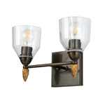 Felice F2 Bathroom Vanity Light - Dark Bronze / Gold / Clear