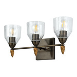 Felice F2 Bathroom Vanity Light - Dark Bronze / Gold / Clear