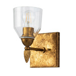 Felice F2 Wall Sconce - Antique Gold Leaf / Gold / Clear