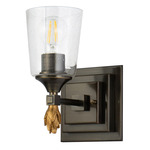 Vetiver F1 Wall Sconce - Dark Bronze / Gold / Clear Seeded