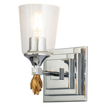 Vetiver F1 Wall Sconce - Polished Chrome / Gold / Clear Seeded