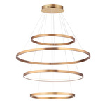 Groove Four Tier Pendant - Gold