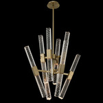 Apollo Convergent Chandelier - Brushed Champagne Gold / Firenze Clear