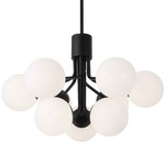 Amanda Chandelier - Matte Black / Opal White