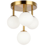 Megallan Ceiling Light - Aged Brass / Opal