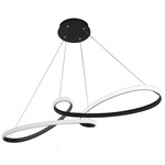 Nola Linear Pendant - Matte Black / White