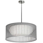 Slit Drum Pendant - Polished Chrome / Grey