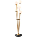 Tortora Floor Lamp - Antique Brass / White