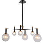 Cordova Chandelier - Matte Black / Clear