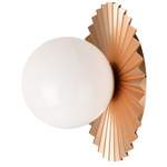 Modern Ruff Wall Sconce - Matte Gold / Opal