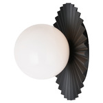 Modern Ruff Wall Sconce - Black / Opal