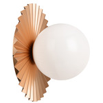 Modern Ruff Wall Sconce - Matte Gold / Opal