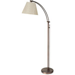 Felix Arc Floor Lamp - Oil Brushed Bronze / Flax