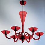 Gaulo Chandelier - Chrome / Red