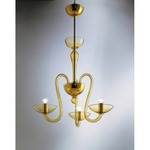 Menegario Small Chandelier - Polished Gold / Amber