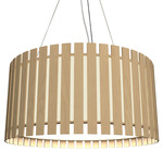 Ripado Drum Pendant - Maple Wood / White Acrylic